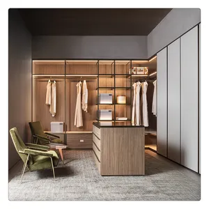 2018 هانغتشو فيرمونت الحديثة تصميم لفرد انزلاق أبواب خزانة خزانة وحدات مع منضدة الزينة