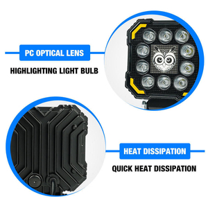 LIUHJG - Foco LED Cuadrado Todoterreno de 4 Pulgadas y 20 W con 10 Lentes RGB, Luz de Trabajo para Motocicleta, ATV, Camioneta, Jeep, Barco, Automóvil - Product Image 2