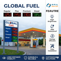 Éblouissement-LED 12 pouces 8.888 blanc haute luminosité télécommande numérique LED changeur de prix affiche pour station-service