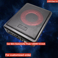 Caisse de subwoofer mince de 10 pouces pour voiture, OEM d'usine, 120W RMS, basses puissantes, crête de 1200W, subwoofer actif sous le siège pour voiture