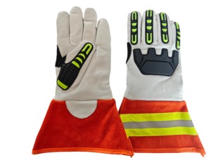 Couro Nível Inverno Bombeiro Luvas De Resgate De Emergência TPR Polegar Reforçado Vaca Dividido Couro Longo Cuff Anti-Cut Anti-Impacto - Product Image 3