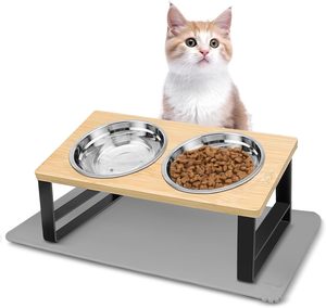 Le bol <span class=keywords><strong>pour</strong></span> <span class=keywords><strong>chat</strong></span> et le support en silicone s'adaptent au bol <span class=keywords><strong>pour</strong></span> chien incliné à 15 ° à la station d'alimentation - Product Image 1