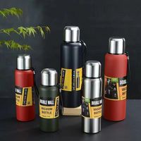 Produit phare : Gourde isotherme de voyage en acier inoxydable 304 avec logo personnalisé, revêtement poudré, 600/800/1000/1500 ml