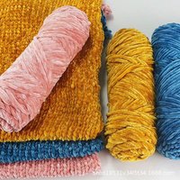 Fil à tricoter en polyester Chenille Velours Doré, épais, pour pulls, écharpes, bonnets, chaussures et pantoufles pour bébé, Modèle PJ26016, Vente en gros