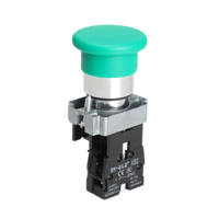 Interruttore a pulsante serie LA42 240V rosso con testa piatta/rotante 1NO+1NC impermeabile IP65 in plastica con ritorno a molla e arresto di emergenza