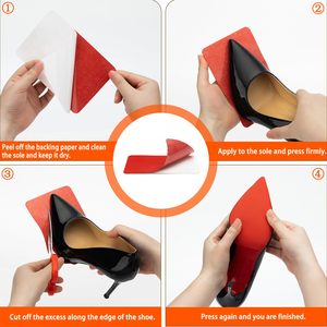 Semelles de haute qualité pour talons rouges, sport et confort, semelles en silicone antidérapantes, protège-semelles compatibles avec les chaussures à talons hauts - Product Image 5