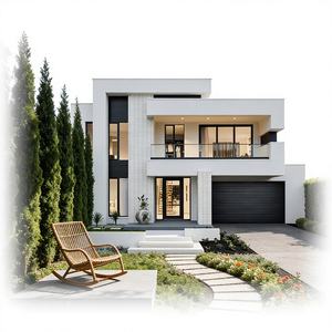 Villa en acier léger résistante aux cyclones, taille personnalisable pour immeuble de bureaux/appartement, design moderne, certifiée ISO9001, vente en gros - Product Image 1