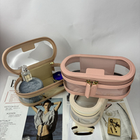 JOYSUN Trousse de Toilette de Voyage Transparente en PU avec Bordure Personnalisable, Grande Taille, Imperméable, Réutilisable, pour Cosmétiques et Articles de Beauté