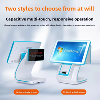 Sistemas POS Todo en Uno con Pantalla Dual Windows, Punto de Venta con Impresora, Terminal de Pago en Efectivo, Sistema de Caja Registradora para Minoristas