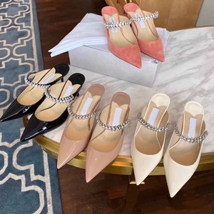 Sandalias de Tacón Alto de Charol de Alta Calidad para Mujer, Estilo Puntiagudo con Pedrería, Sin Cordones, para Verano - Product Image 5