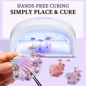 Soporte magnético transparente para exhibición de uñas postizas Aurora Shell, expositor de puntas de uñas largas, estante de exhibición para uñas a presión. - Product Image 3