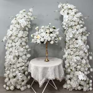 M-HOA057 Wholesale silk rose flower <b>arch</b> artificial silk horn flower <b>arch</b> luxury flower <b>arch</b> backdrop for <b>wedding</b> decorations - Product Image 1