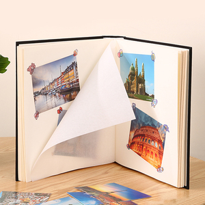 Album di foto di lino fatto da te all'ingrosso personalizzato 4x6 dimensioni perfetto rilegatura in carta Glassine con copertina rigida Design foto di famiglia di nozze - Product Image 1