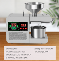 Mini presse à huile automatique en acier inoxydable pour usage domestique, pour l'extraction à froid d'huile d'arachide, de tournesol, de sésame et d'olive