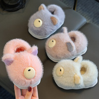 Hiver mignon garçons et filles maison antidérapant chaud épais moelleux pantoufles enfants chaud intérieur doux semelles coton enfants pantoufle
