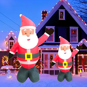 8 pies <span class=keywords><strong>babbo</strong></span> Natale gonfiabile Navidad inflable decoración negro Santa Claus figuritas inflables para fiestas Navidad 2023 - Product Image 2