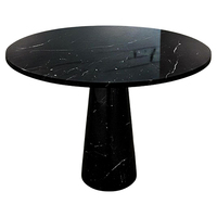 Table basse en marbre naturel Nero Marquine noir de luxe Kumusi, table à manger pour petit appartement