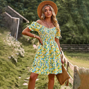 Robe mi-longue à pois pour femme, tenue d'été élégante et décontractée, style <span class=keywords><strong>Romance</strong></span> française - Product Image 5