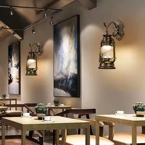Kim loại cổ điển đèn lồng Đèn tường <span class=keywords><strong>LED</strong></span> trang trí ngoài trời Retro vườn sân Tường Đèn - Product Image 5