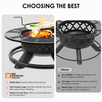 Nouveauté - Vente flash - Brasero extérieur en métal, barbecue et chauffage pour plus de 5 personnes, design contemporain multifonctionnel et portable