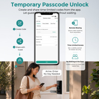 Cerradura Inteligente con Huella Dactilar SJJ para Puerta de Aluminio/Acero, con Teclado Táctil, Aplicación Tuya, Tarjeta IC RFID, Entrada sin Llave para Hotel/Apartamento
