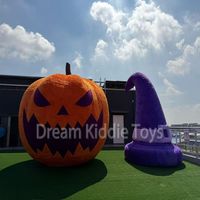 Citrouille gonflable géante de 4 m avec souffleur, décoration publicitaire d'Halloween pour événements commerciaux en extérieur, idéale pour les centres commerciaux et les pelouses