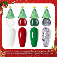 Ensemble de vernis à ongles de Noël transfrontalier, 6 pièces, nouveau motif sapin de Noël, séchage rapide, à base d'eau, sans cuisson, logo personnalisé