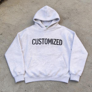 Sudaderas con Capucha de Felpa Francesa de Algodón Blanco Liso Casual para <span class=keywords><strong>Hombre</strong></span>, Sudaderas Cortas Extra Grandes de Alta Calidad 100% Algodón - Product Image 1