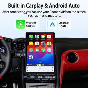 Radio de coche con Android Auto, audio estéreo, GPS, navegación, reproductor multimedia, Carplay inalámbrico para Nissan GTR R35 2008-2015 con pantalla táctil - Product Image 3