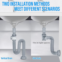Oferta Especial: Drenaje Moderno Flexible y Expandible de PVC Ecológico Anticorrosión con Doble Cabezal en Forma de Y, Blanco, 1.2m, Certificado ISO/CE