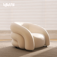 Haut de gamme Designer unique canapé chaise tissu incurvé loisirs bureau à domicile Simple moderne salon lumière luxe petit paresseux pour Bar