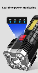 Rechargeable Flashlight Waterproof Aluminum Bright Led Flashlight Handle Plastic Power 18650 Mini LED Flashlight