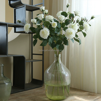 5 têtes artificielle Rose fausses fleurs créatif Floral aménagement paysager fenêtre affichage photographie accessoires pour intérieur tissu de noël