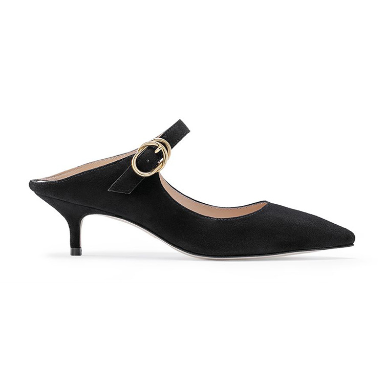 Black suede leather