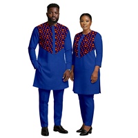 Ensembles Dashiki africains pour hommes, 2 pièces, tenues assorties pour couples, en coton écologique, pour fêtes et bals de promo, 26C029