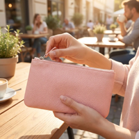 Pochette porte-documents en cuir PU avec fermeture éclair, motif litchi, format A4, organiseur de dossiers, personnalisable avec logo, fabrication OEM