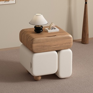 <span class=keywords><strong>Table</strong></span> <span class=keywords><strong>de</strong></span> <span class=keywords><strong>Chevet</strong></span> Moderne Créative Style Crème Luxe Léger en Bois Massif Meuble <span class=keywords><strong>de</strong></span> Rangement pour Chambre à Coucher BTBT013 - Product Image 1