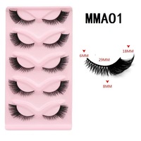 Qianmei 5 paires de faux cils en bande complète effet œil de chat, personnalisables avec logo, vente en gros, marque privée