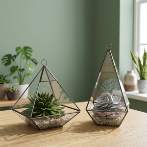 Terrarios de Vidrio Geométricos Modernos, Macetas Colgantes para Suculentas, Decoración de Escritorio, Estilo Minimalista - Product Image 3