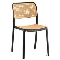 Fauteuils de salon modernes sans accoudoirs en plastique tressé respirant, empilables pour salon, extérieur, mariage, hôtel ou fête, mobilier de maison