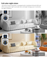 Caméra IP Intelligente V380Pro avec Application Sécurité 360 Degrés WiFi HD Vision Nocturne Ampoule Vidéosurveillance et Fonction de Suivi de Mouvement Humain