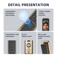 Cerradura Inteligente UIELOCK QA20 Tuya con Reconocimiento Facial 3D, Cámara, WiFi, Aplicación, Huella Dactilar y Desbloqueo Digital para Puertas de Aluminio/Acero
