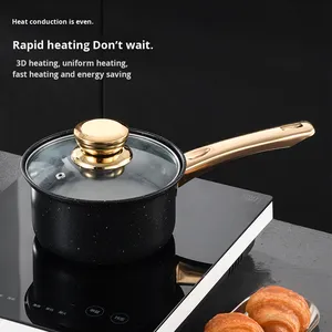 Olla <span class=keywords><strong>de</strong></span> Cocina Antiadherente <span class=keywords><strong>de</strong></span> Acero al Carbono al por Mayor, Olla para Sopa, Sartén, Olla para Leche, Juego <span class=keywords><strong>de</strong></span> Ollas Multifuncionales con Tapa <span class=keywords><strong>de</strong></span> Vidrio - Product Image 3