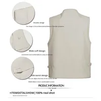Gilet multifonctionnel à plusieurs poches pour le travail, la pêche, l'escalade, les voyages, les activités de plein air, séchage rapide, respirant, en maille, pour hommes