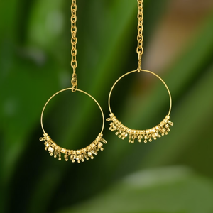 Pendientes Colgantes de Moda, Chapados en Oro, Acero Inoxidable 316L, Diseño de Aro Resistente y Sostenible - Product Image 3