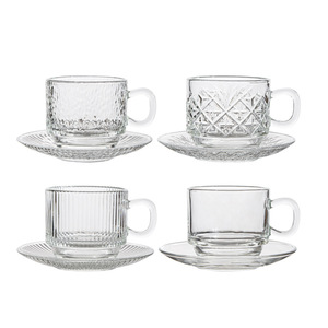 Glass Coffee <b>Cup</b> <b>Set</b> With Handle Transparent For Afternoon <b>Tea</b> Espresso Latte - Product Image 5