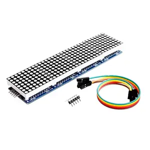 MAX7219 Dot Matrix Module for Microcontroller 4 in 1 Display with 5pin Line Single chip microcomputer module