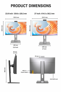 DY Series 23.8 27 Inch All-in-One PC Intel Core 16GB RAM 512GB SSD Desktop Computer FHD 1080P Business AIO PC with COM Port - Product Image 5