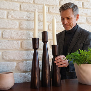 Soporte de luz de té Fusion de resina y madera de primera calidad para hogares modernos, decoración ecológica y Ambiente de sala de spa - Product Image 1