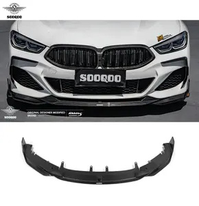 SOOQOO Style Dry Carbon Fiber Front Lip For BMW G14 G15 G16 Front Bumper Lip For BMW 8 SERIES 2021-IN